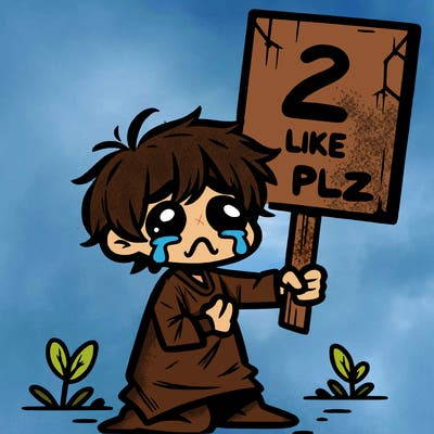 small poor toddler crying with sign that says 2 like plz