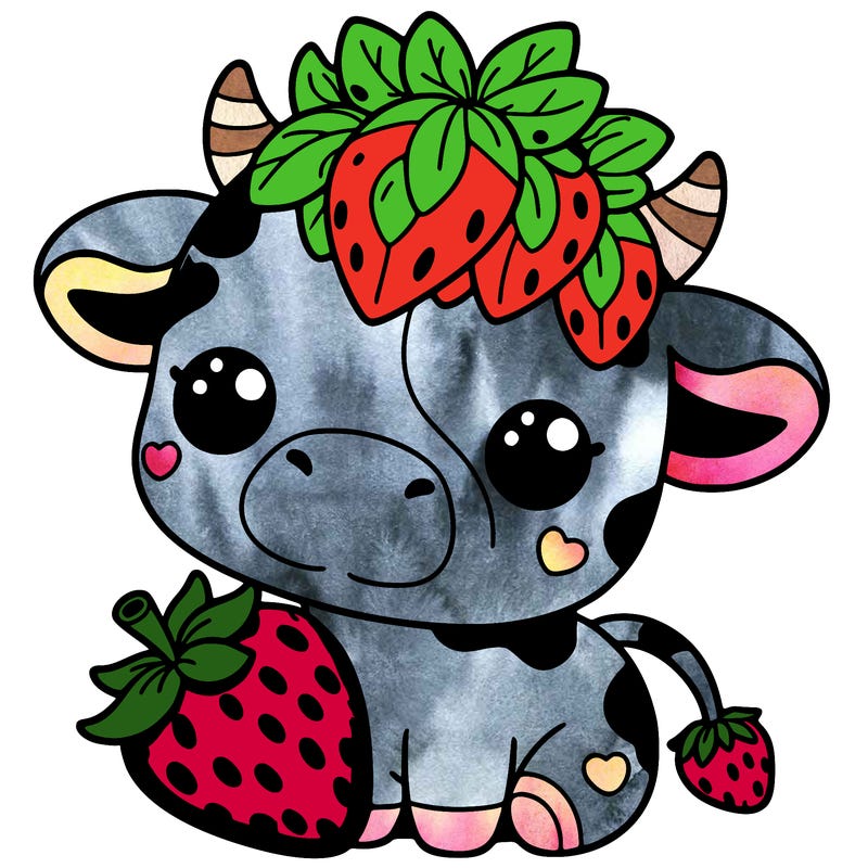 cute strawberry cow