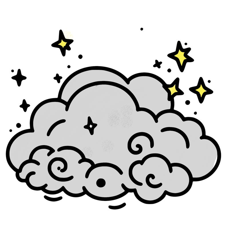 pink starry cloud sky