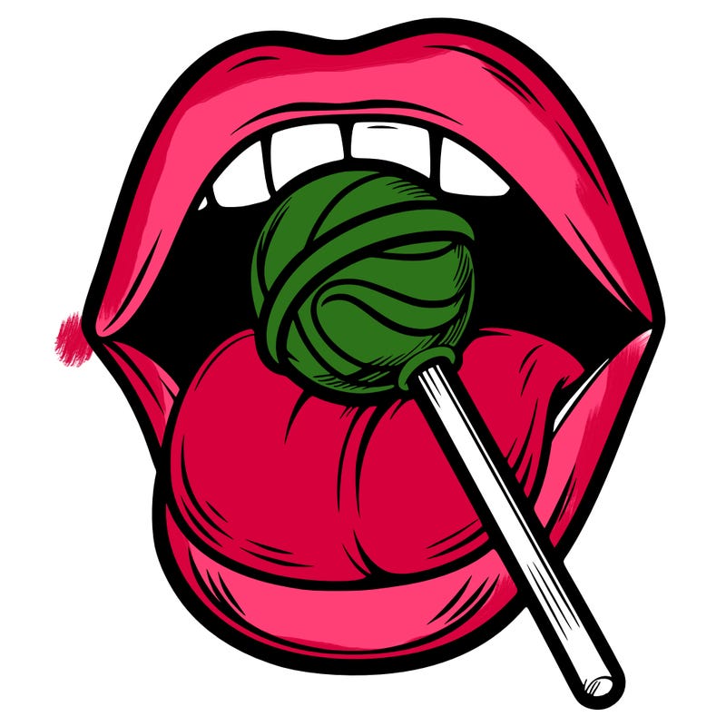mouth with lolipop