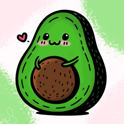 an avocado hugging an avocado