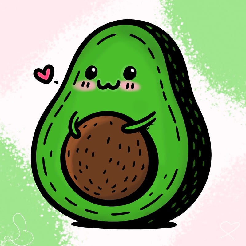 an avocado hugging an avocado