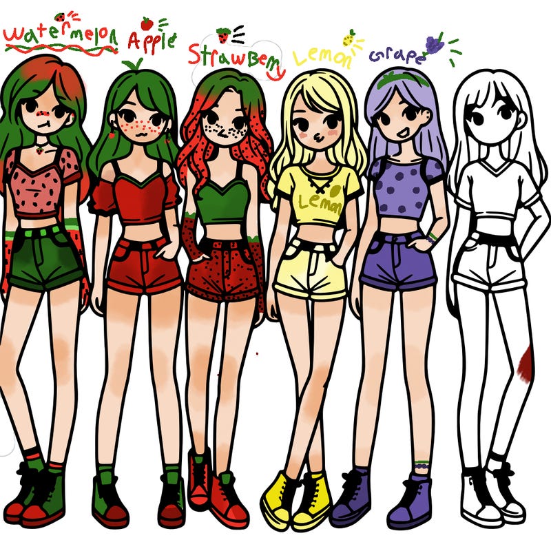 a group of girls wearing crop tops and shorts