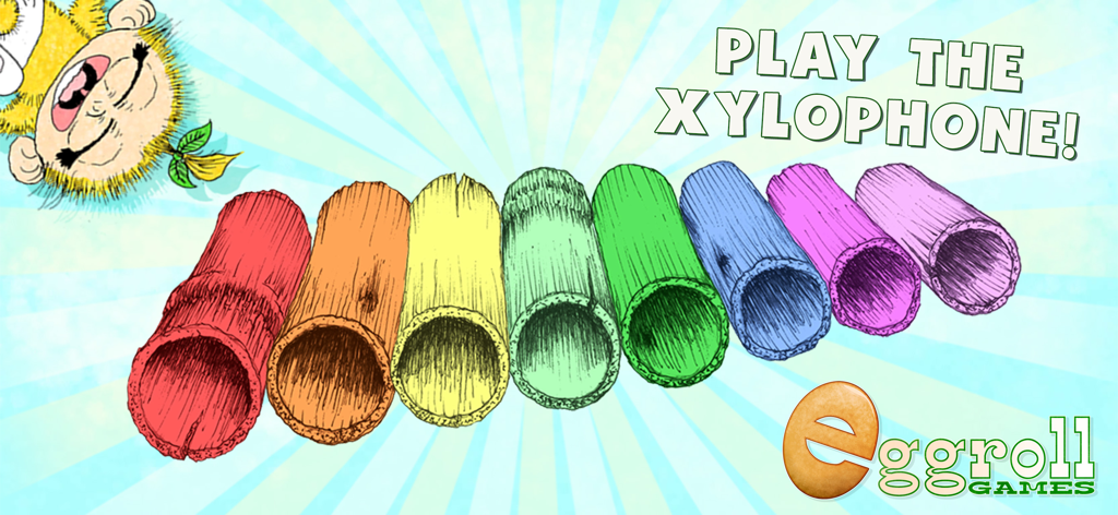 Jungle Jam - Child Friendly - A colorful rainbow bamboo xylophone in the Jungle Jam music app for toddlers