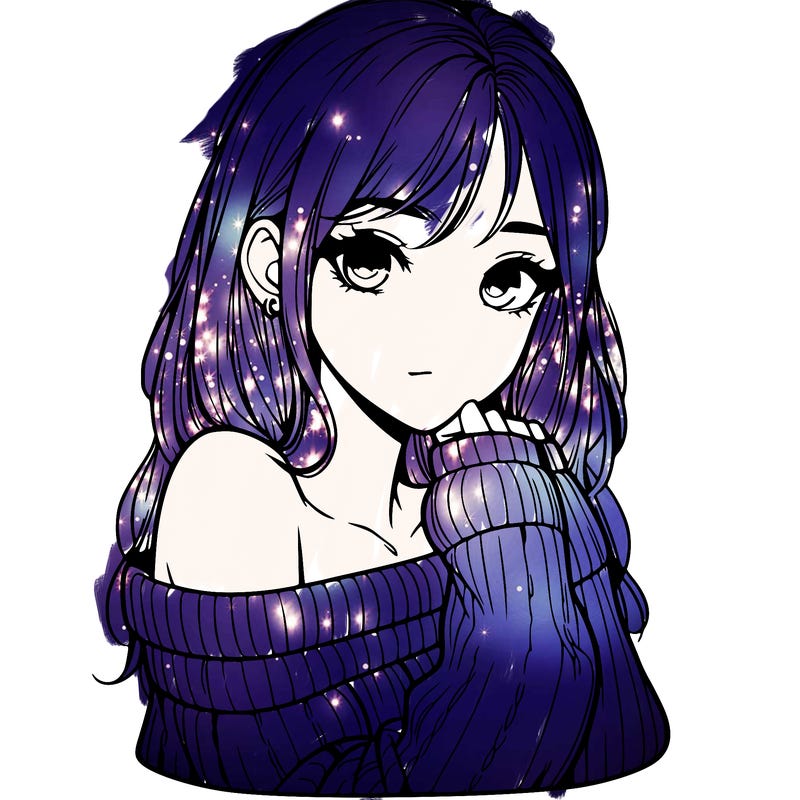 realistic girl with off-shoulder sweater