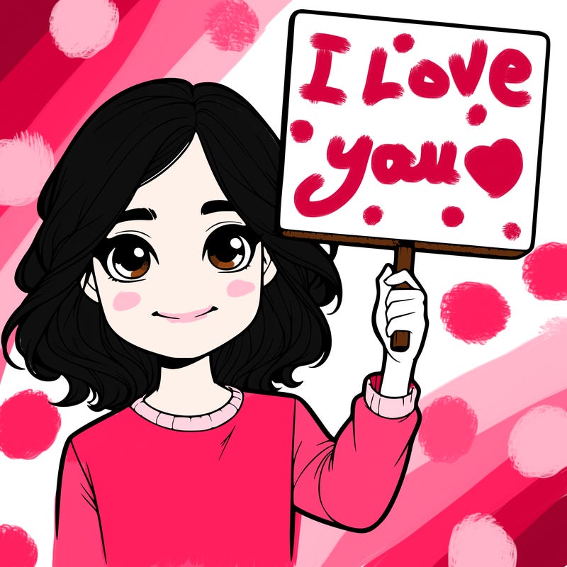 realistic girl holding up a sign