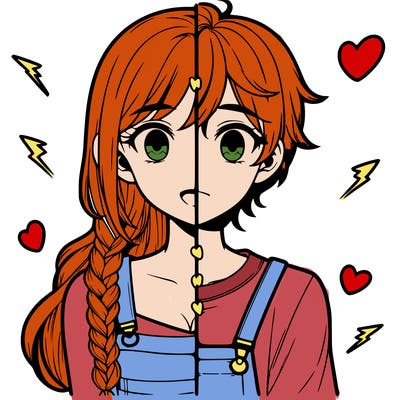 realistic girl boy split