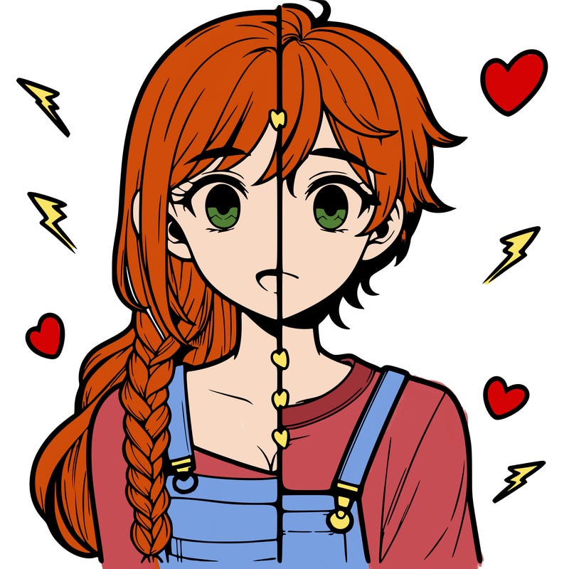 realistic girl boy split