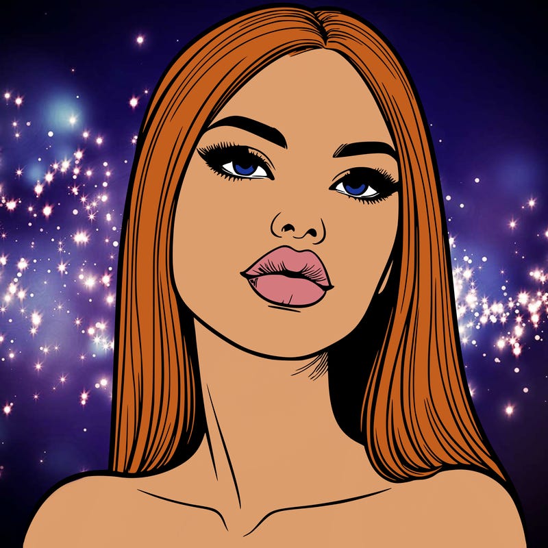 realistic woman with full lips