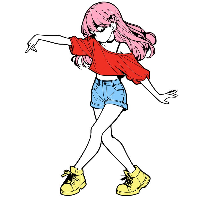 realistic girl danceing