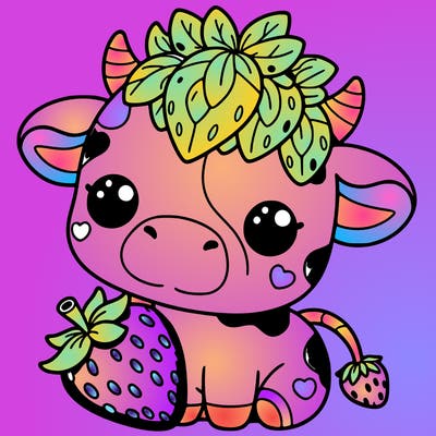 cute strawberry cow