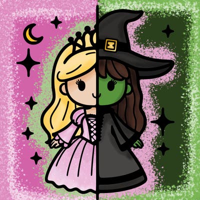 split princess and witch