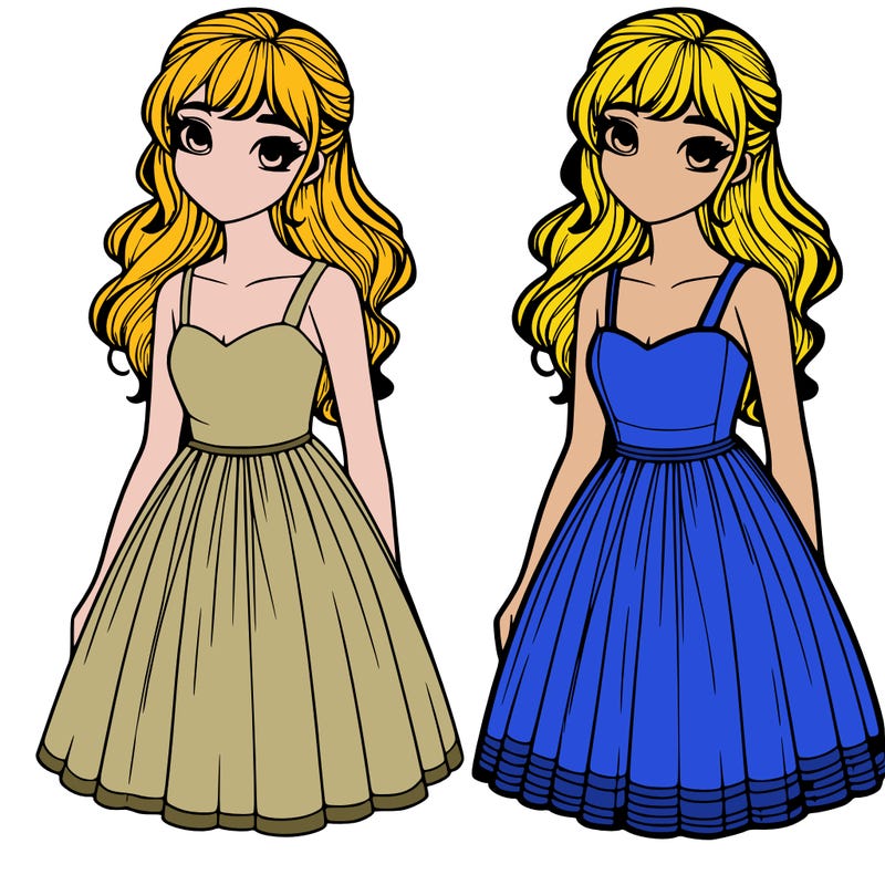 realistic girl in dress