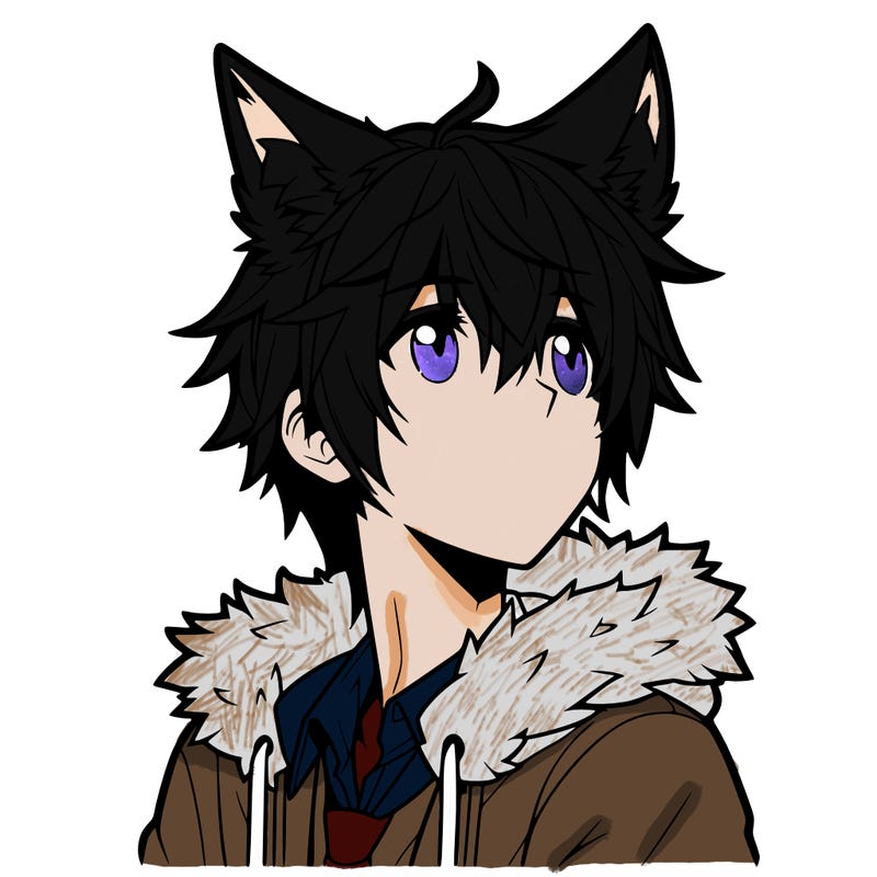 anime guy with wolf ears