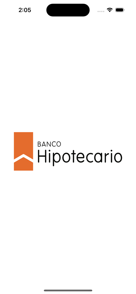 Banca Móvil Banco Hipotecario - Banco Hipotecario mobile banking app splash screen featuring the company logo