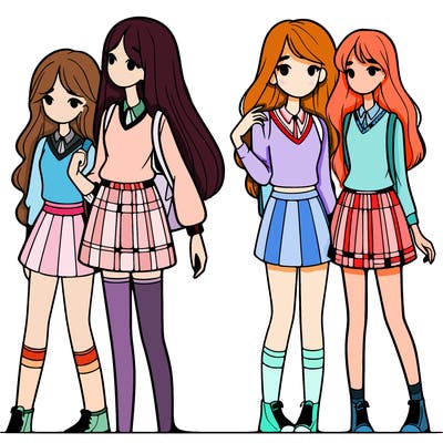 two tall girl teenagers