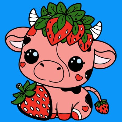 cute strawberry cow