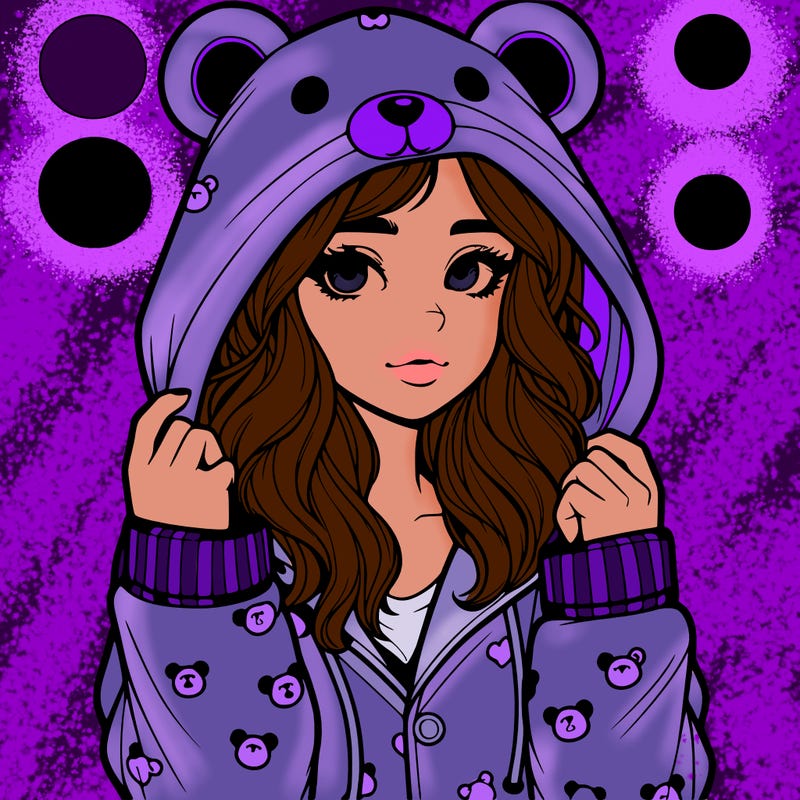realistic girl in a animal pjs hoodie