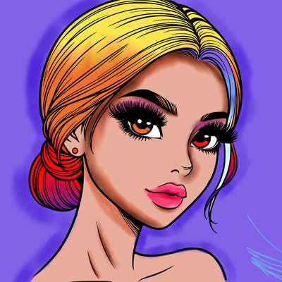 realistic girl with lashes