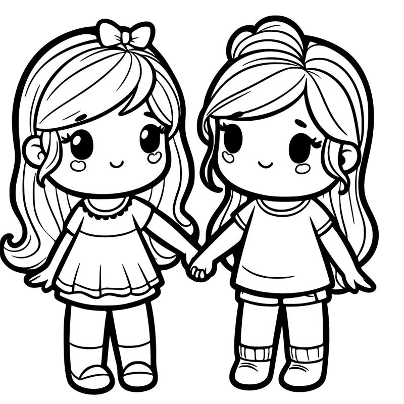 a girl and girl holding hands