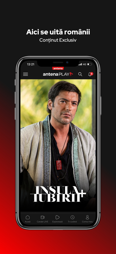 AntenaPLAY - AntenaPLAY mobile app screen displaying the show Insula Iubirii