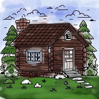 a small house in the woods