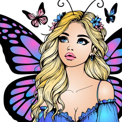 butterfly fairy realistic girl