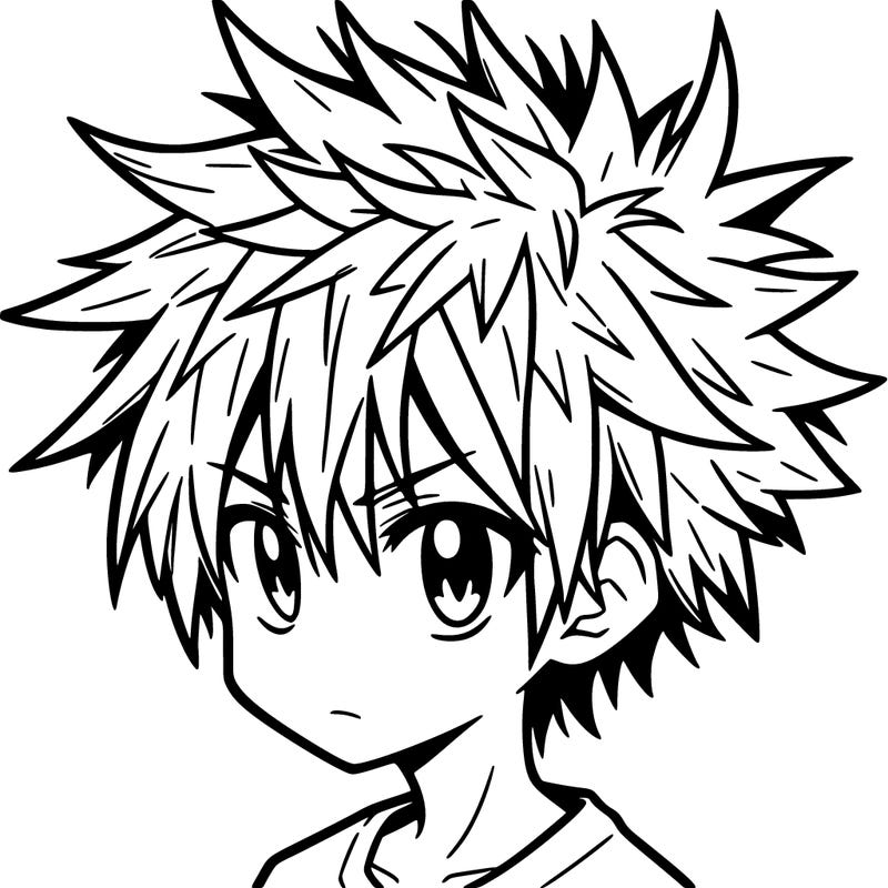 spikey hair anime boy