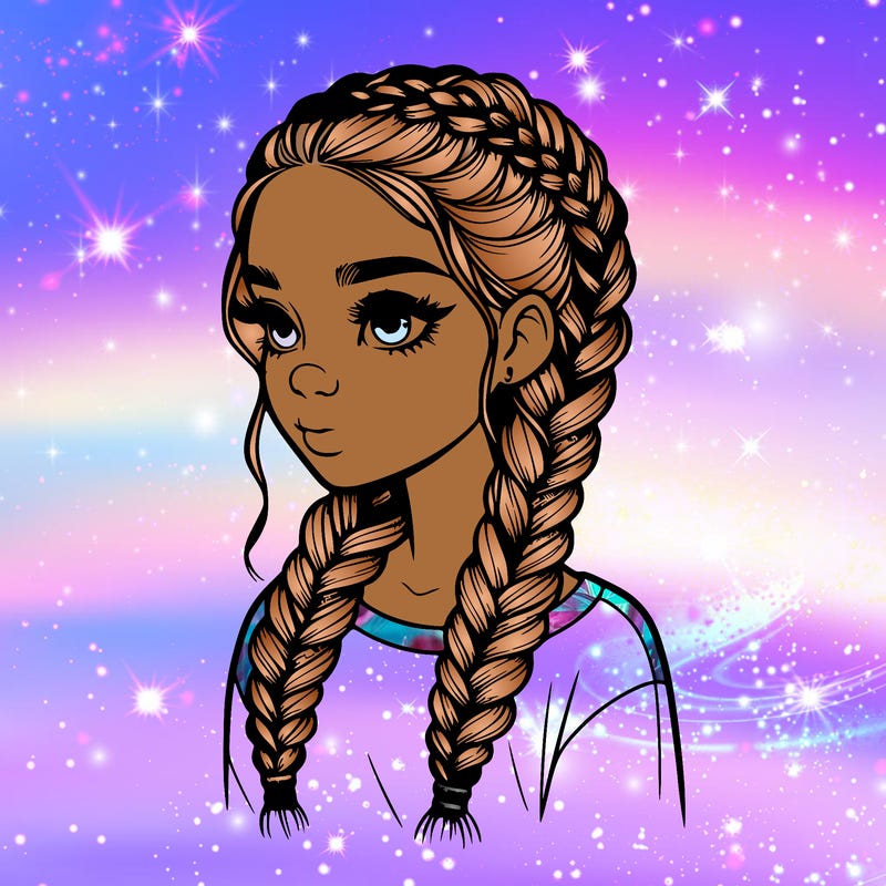 realistic girl with braids