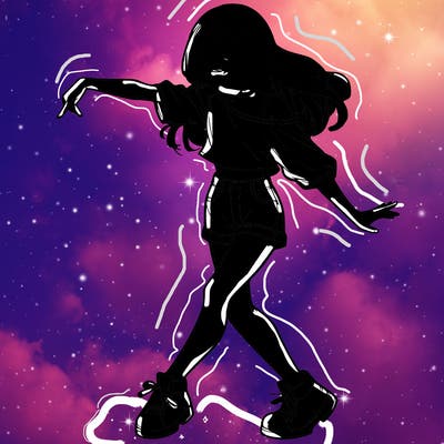 realistic girl danceing