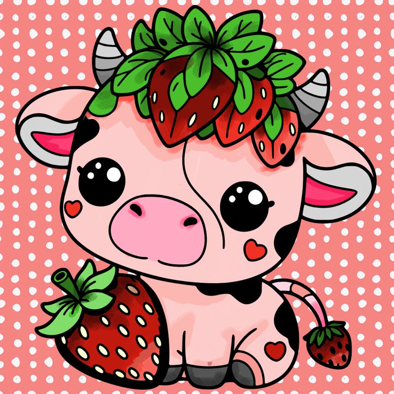 cute strawberry cow