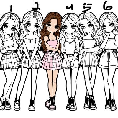 a group of girls realistic