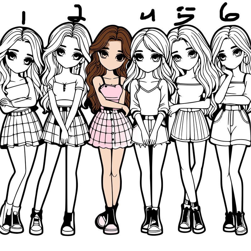 a group of girls realistic