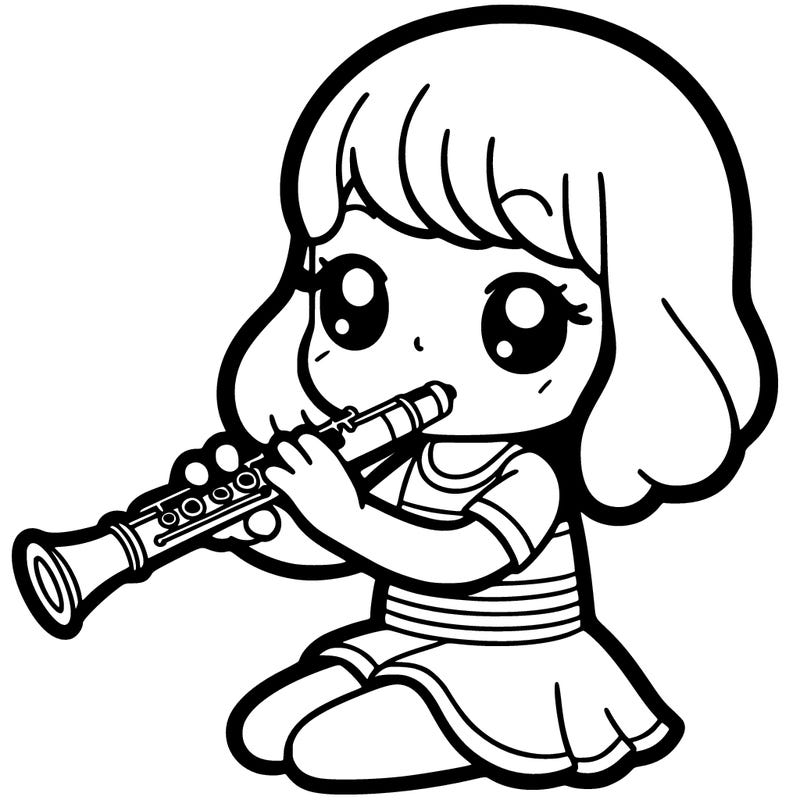 girl playing a clarinet
