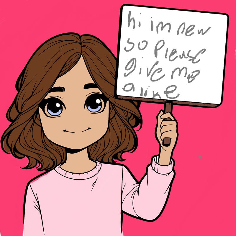 realistic girl holding up a sign