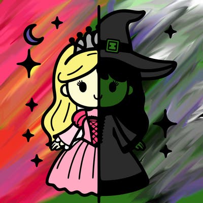 split princess and witch