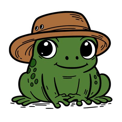 frog with a hat