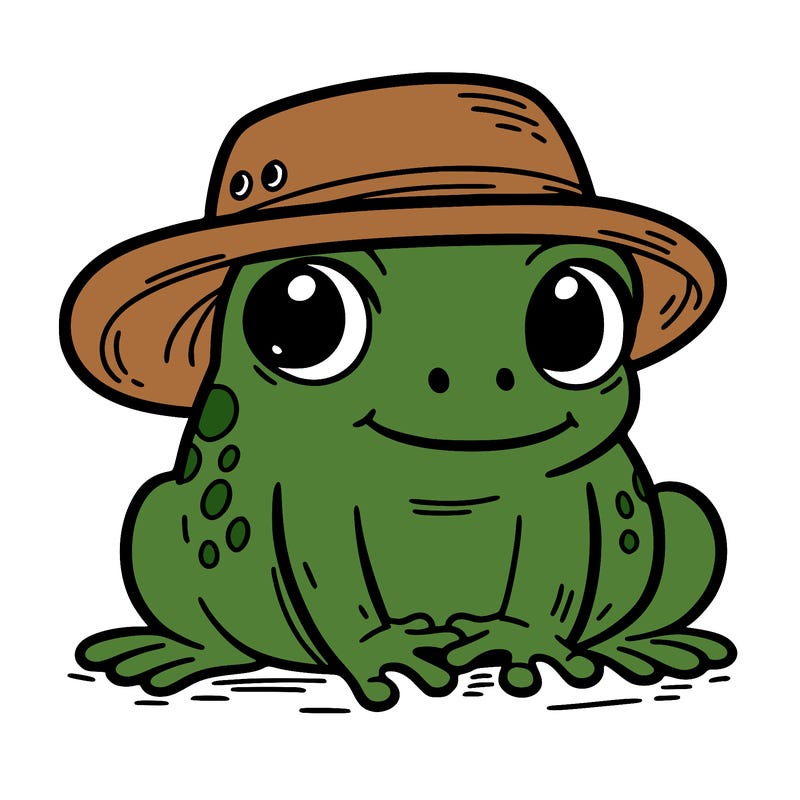frog with a hat