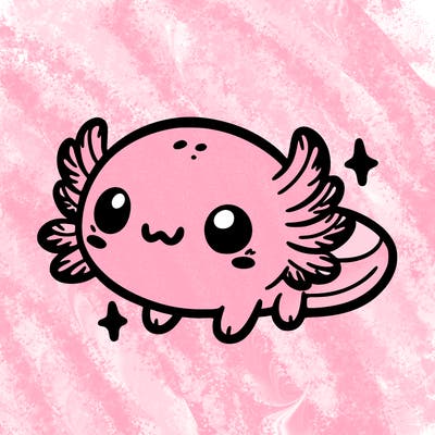cute easy baby axolotl
