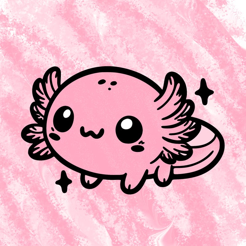 cute easy baby axolotl
