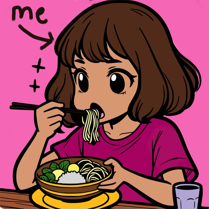 a girl eating food