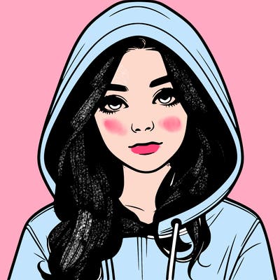 realistic girl with a hoodie