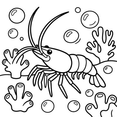 Introduce your little one to the wonders of the ocean with this adorable Cleaner Shrimp coloring page, specially designed for toddlers. Featuring ultra-thick lines and large shapes, it's perfect for developing fine motor skills and sparking creativity.