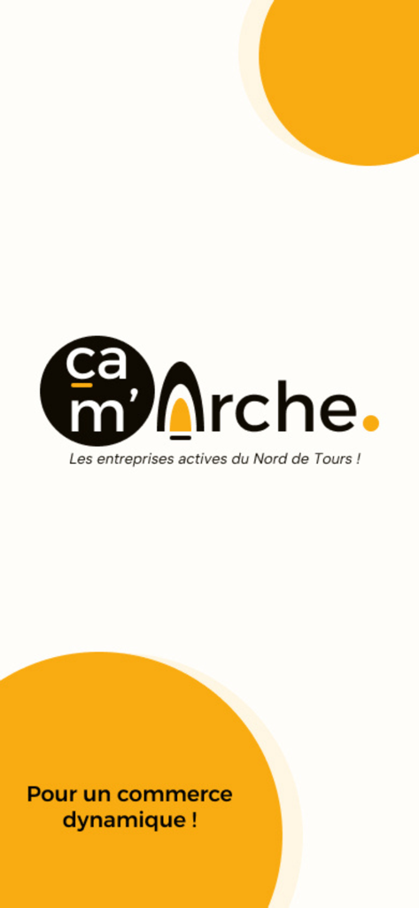 Ça M'Arche - Logo of the Ca Marche mobile app with French text promoting local businesses in Northern Tours