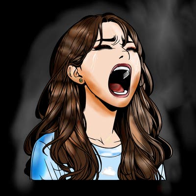 screaming realistic, girl