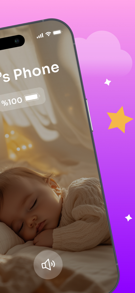 Schermata dell'iPhone che mostra un feed video live di un bambino che dorme tramite l'app Baby Monitor