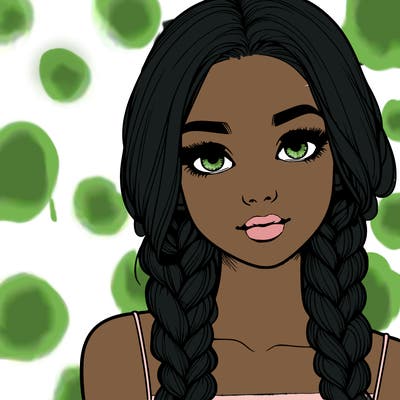 realistic girl with braids