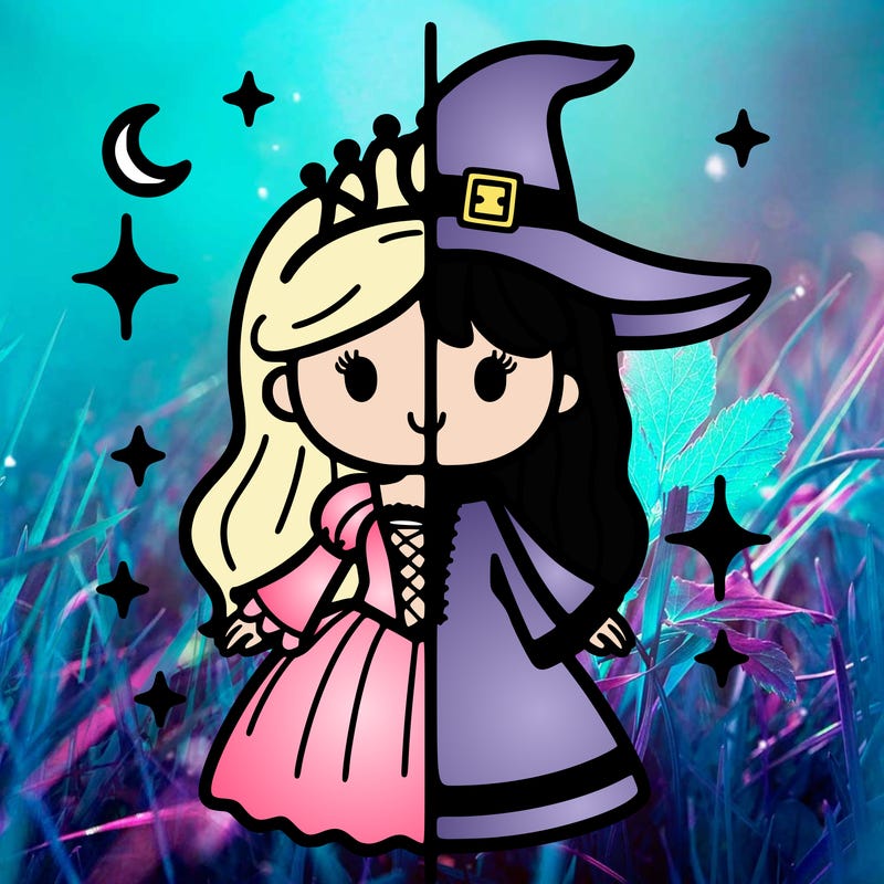 split princess and witch