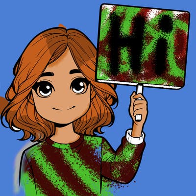 realistic girl holding up a sign