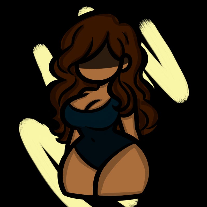 curvy woman with hair